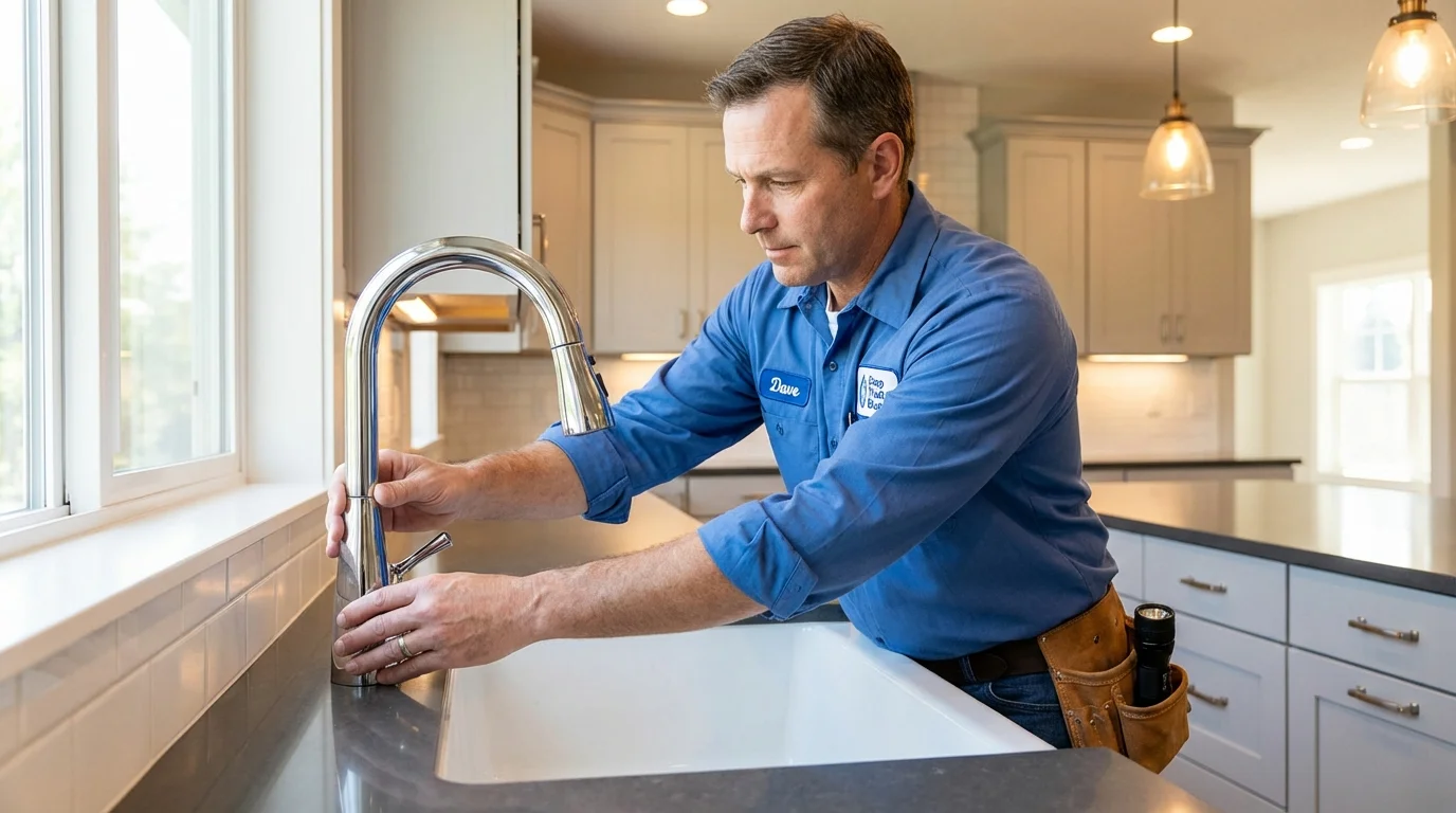 Kitchen faucet installation by Johns Plumbing LLC in Park Falls