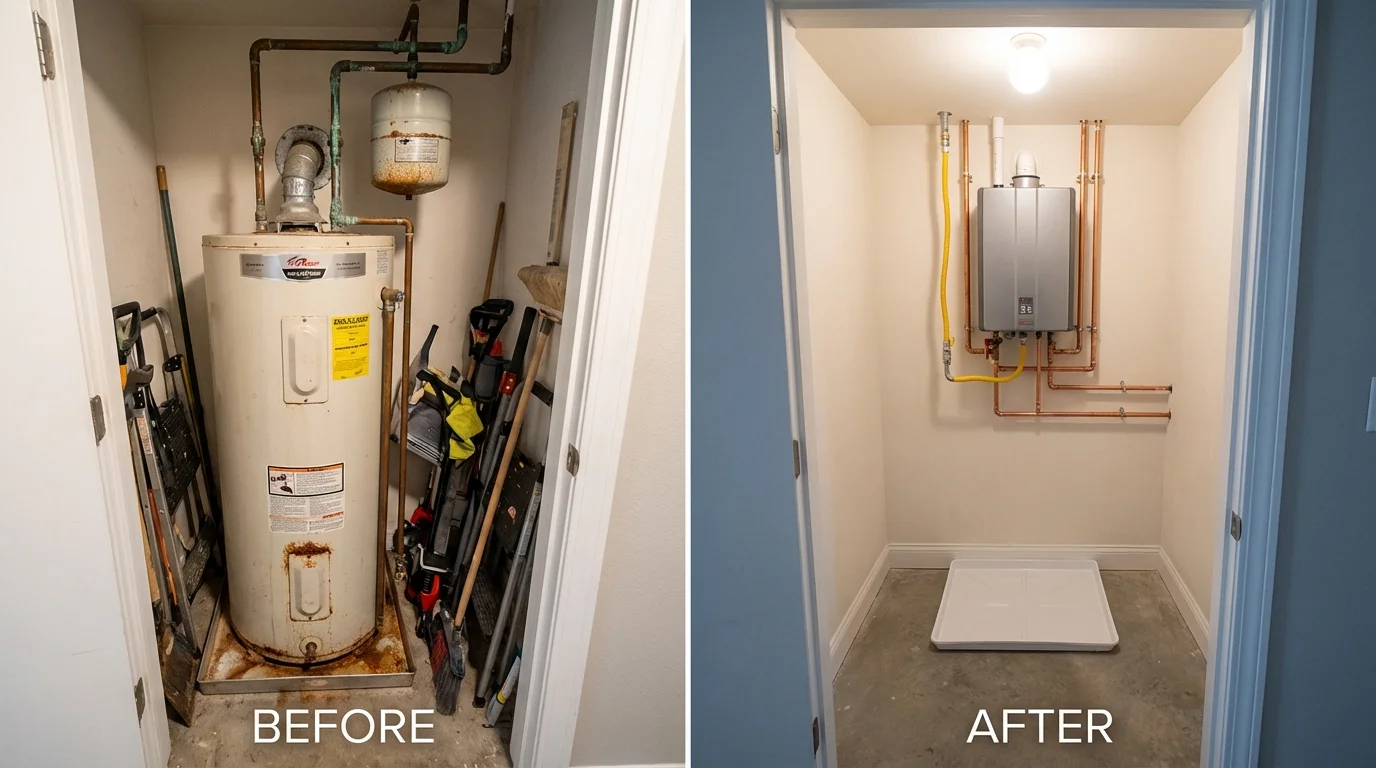 Tank water heater versus wall-mounted tankless unit comparison for Park Falls, WI homeowners