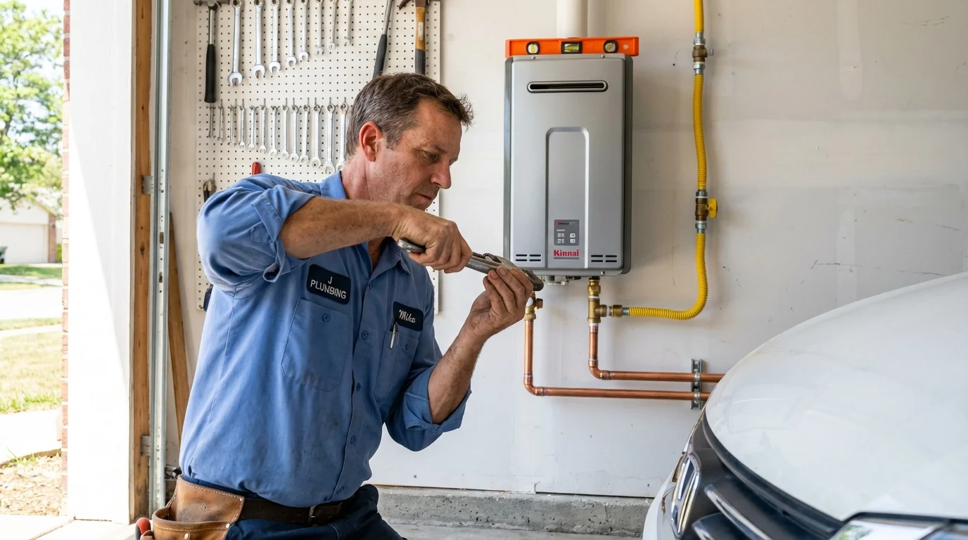 Tankless water heater installation by a Johns Plumbing LLC plumber in Park Falls
